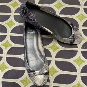 STUART WEITZMAN Snakeskin Wedge Flats Size 6